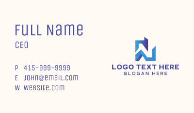 Tech Startup Letter N  Business Card Image Preview