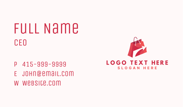 Online Shopping Bag Arrow Business Card Design Image Preview