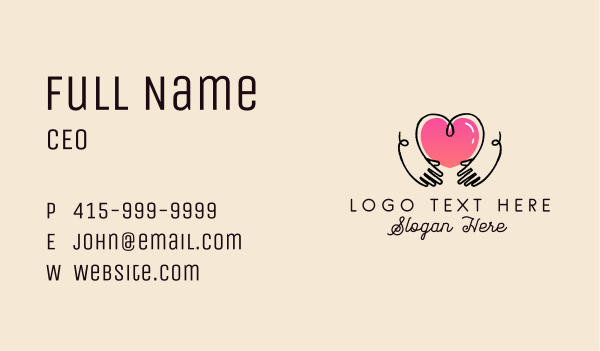 Scribble Hands Heart Business Card Design Image Preview