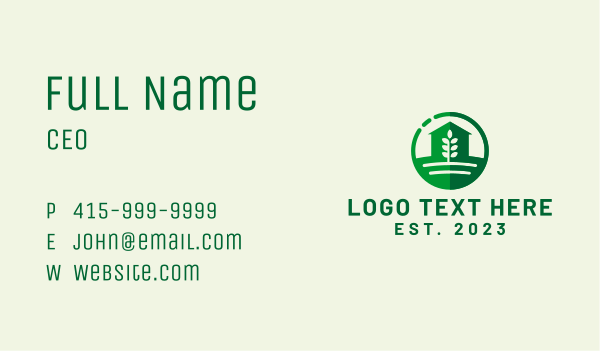 Green Farm House  Business Card Design Image Preview