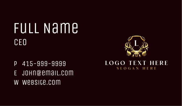 Deer Luxury Crest Business Card Design Image Preview