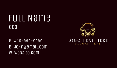 Deer Luxury Crest Business Card Image Preview