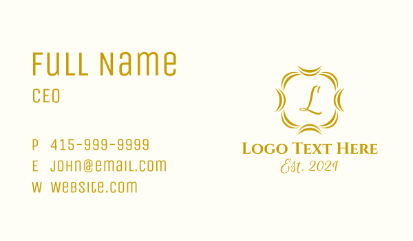 Golden Boutique Lettermark Business Card Design Image Preview
