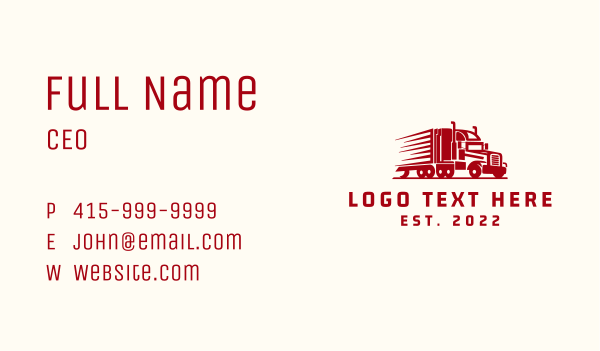 Delivery Trailer Truck Logistics Business Card Design Image Preview