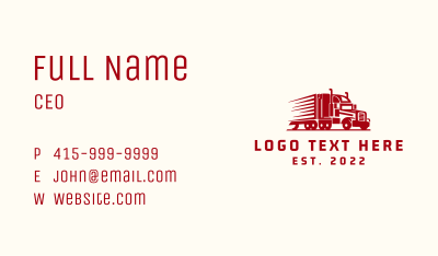 Delivery Trailer Truck Logistics Business Card Image Preview