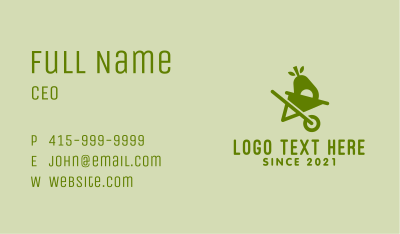 Green Avocado Wheelbarrow  Business Card Image Preview