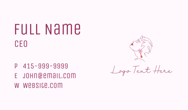 Beauty Woman Jewelry Business Card Design Image Preview
