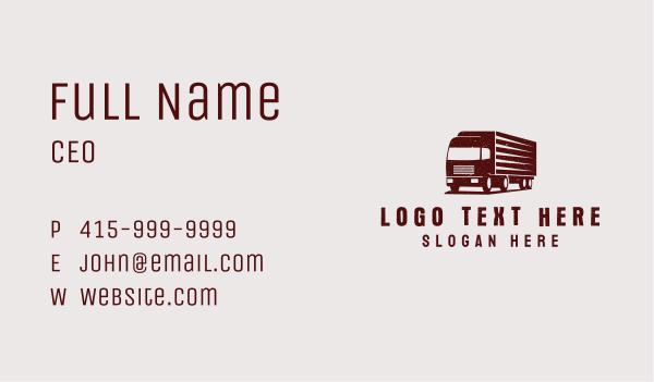 Red Courier Trucking Business Card Design Image Preview