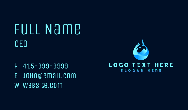 Water Drink Droplet Business Card Design Image Preview