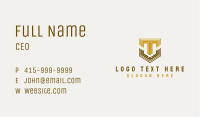 Shield Company Letter T Business Card Image Preview