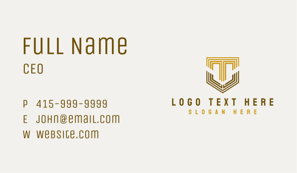 Shield Company Letter T Business Card Design Image Preview