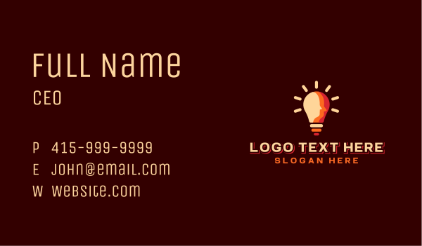 Light Bulb Mind Business Card Design Image Preview