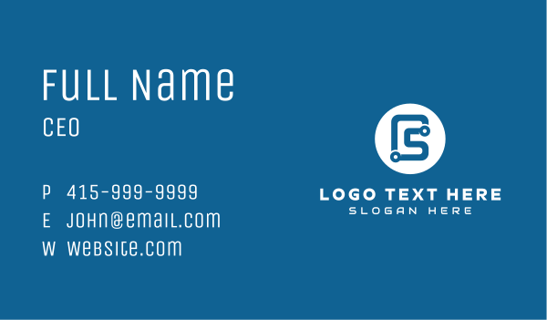 Blue Tech Letter C Business Card Design Image Preview