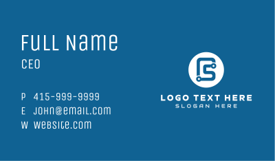 Blue Tech Letter C Business Card Image Preview