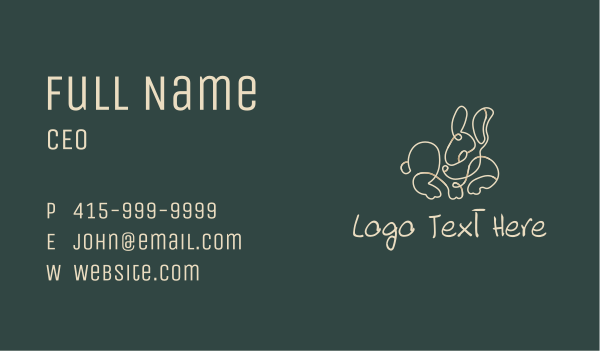Tiny Bunny Monoline Business Card Design Image Preview