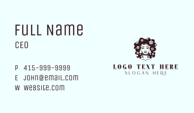 Floral Braided Hair Business Card Image Preview