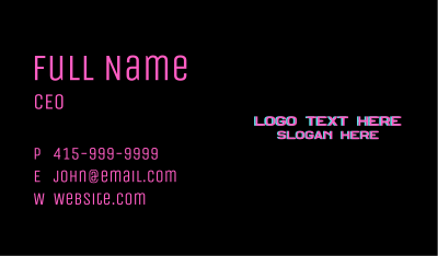 Cyber Static Motion Wordmark  Business Card Image Preview