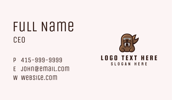 Angry Sea Lion Mascot  Business Card Design Image Preview