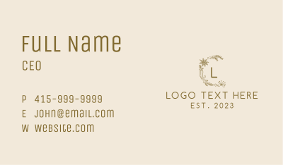 Brown Spice Letter Business Card Image Preview