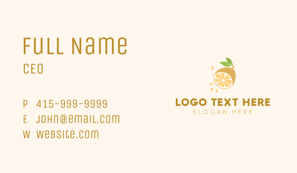 Lemon Fruit Slice Business Card Design Image Preview