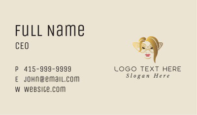 Masquerade Mystery Lady Business Card