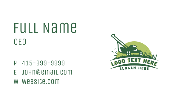 Landscaping Mower Grass Cutting Business Card Design Image Preview
