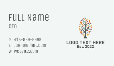 Colorful Eco Tree Business Card