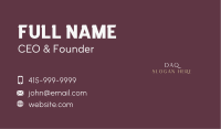 Beauty Fashion Wordmark Business Card Image Preview