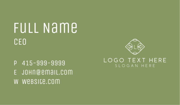 White Nature Line Art Letter  Business Card Design Image Preview