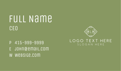 White Nature Line Art Letter  Business Card Image Preview
