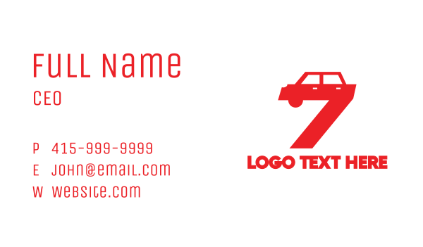 Automotive Number 7 Business Card Design