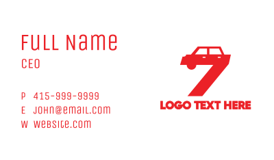 Automotive Number 7 Business Card
