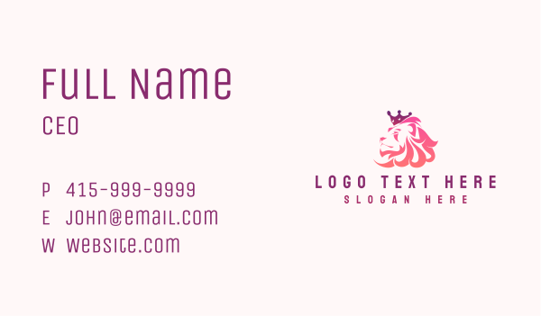 Premium Crown Lion	 Business Card Design Image Preview