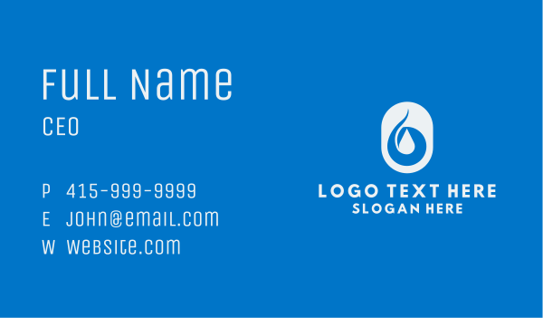 Simple Water Droplet Business Card Design