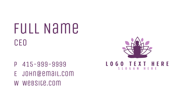 Lotus Yoga Pose Business Card Design Image Preview