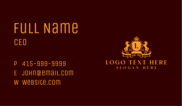 Luxury Crown Horse Business Card Design Image Preview