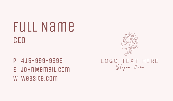 Beauty Floral Lady Business Card Design Image Preview