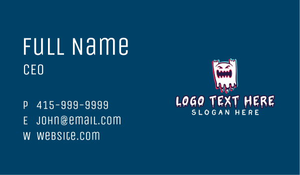 Angry Ghost Glitch Mascot  Business Card Design Image Preview
