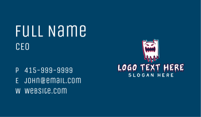 Angry Ghost Glitch Mascot  Business Card Image Preview