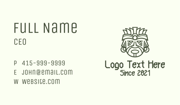 Mayan War Chief Business Card Design Image Preview