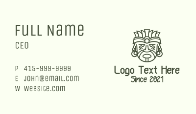 Mayan War Chief Business Card Image Preview