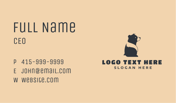 Baby Bear Daycare Business Card Design Image Preview