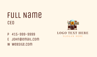 Flower Camera Photography Business Card Image Preview