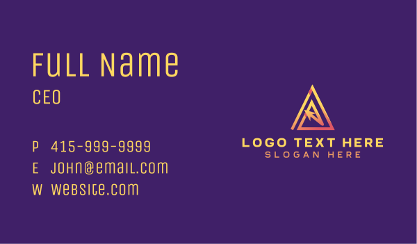 Arrow Triangle Startup Business Card Design Image Preview