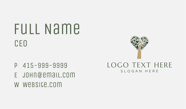 Heart Tree Woman Business Card Design Image Preview