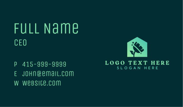 Eco Friendly House Broom Business Card Design Image Preview