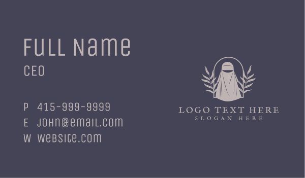 Organic Leaf Hijab Business Card Design Image Preview