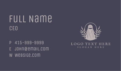Organic Leaf Hijab Business Card Image Preview