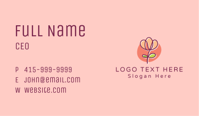 Rose Flower Spa Business Card