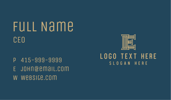 Column Letter E Business Card Design Image Preview